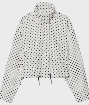 Dames Bomberjack met Polka Dots - Oversized Crop Jacket voor de Demi-Season