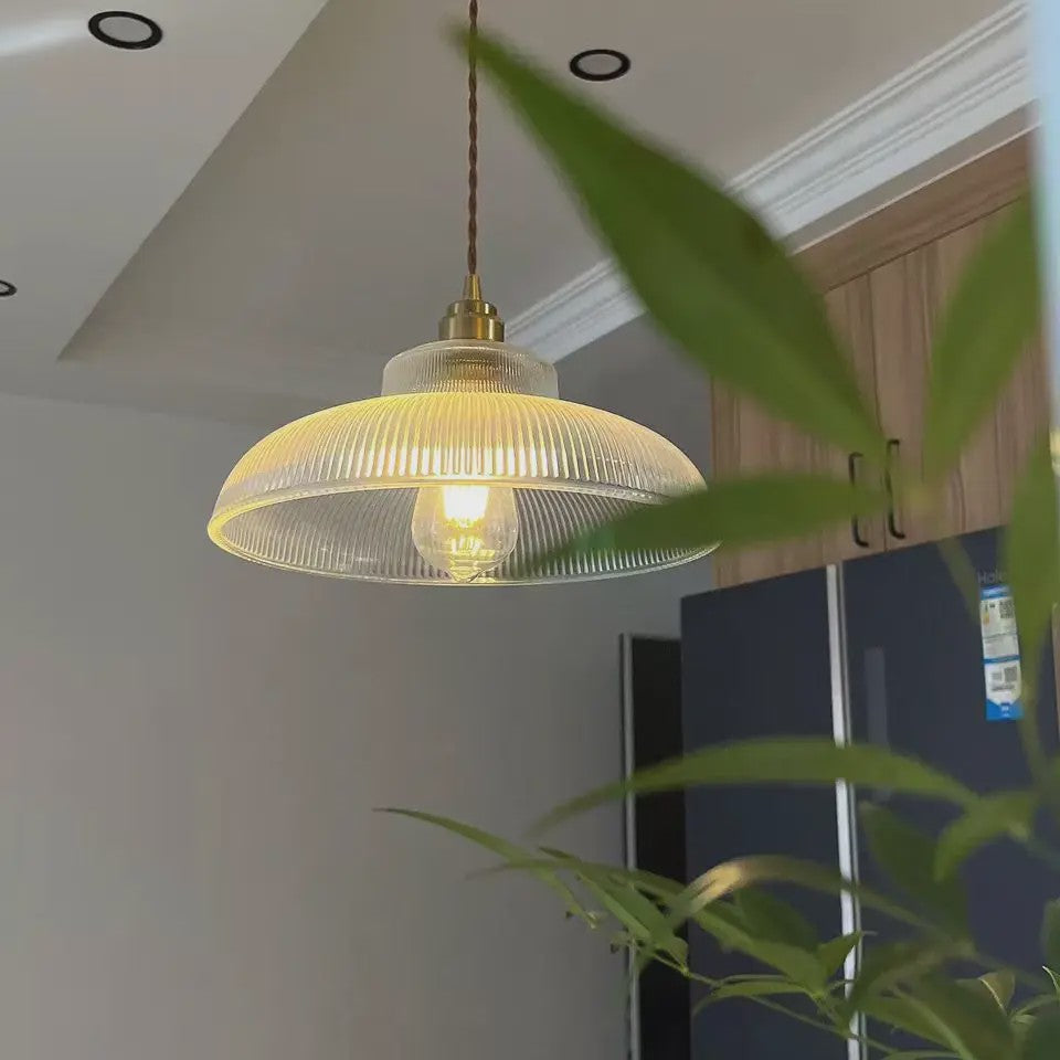 Nordic Groene Glazen Hanglamp - Stijlvolle Plissé Design Verlichting