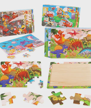 Houten 3D Montessori Puzzel - 30 Delen met Vrolijke Dieren - Educatief Speelgoed voor Kinderen