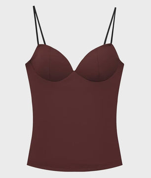 Dames Crop Top Corset Camisole Bruin - Mouwloos, Bodycon & Backless
