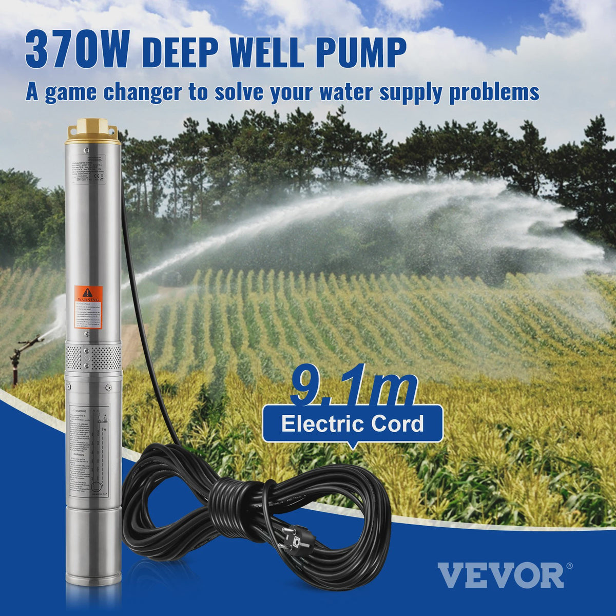 SucceBuy Dompelpomp RVS - Krachtige Waterpomp voor Diepe Putten & Irrigatie