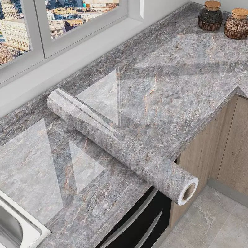 Marmer Keukenfolie 40cm - Zelfklevend, Waterdicht & Oliebestendig - Wanddecoratie