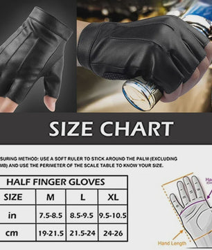 Vingerloze PU Lederen Handschoenen met Anti-slip Laag - Ideaal voor Fietsen, Motorrijden & Outdoor Sport