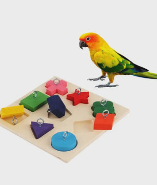 Interactief Houten Vormen Speelgoed voor Papegaaien - Educatief en Stimulerend