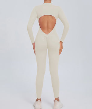 Dames Sport Jumpsuit met Lange Mouwen - Fitness & Gym Kleding - Zomer Sexy Stijl - Blauw