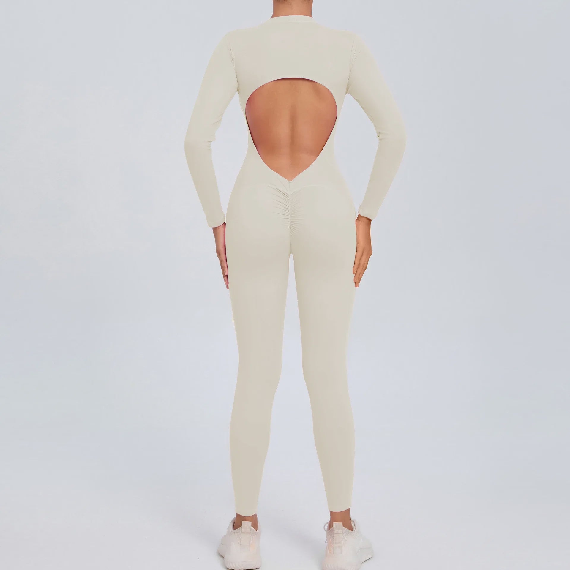 Dames Sport Jumpsuit met Lange Mouwen - Fitness & Gym Kleding - Zomer Sexy Stijl - Blauw
