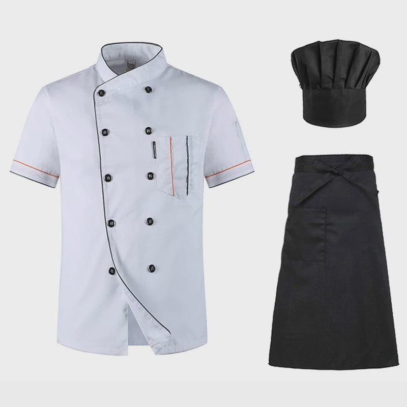 Ademend Koksbuis Korte Mouw Unisex Dubbelzijdig Sluitend - Keuken & Catering