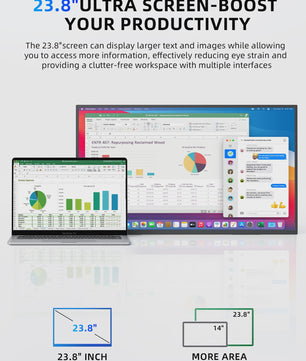 Amoudo 23.8" Full HD IPS Draagbare Monitor met VESA & Standaard