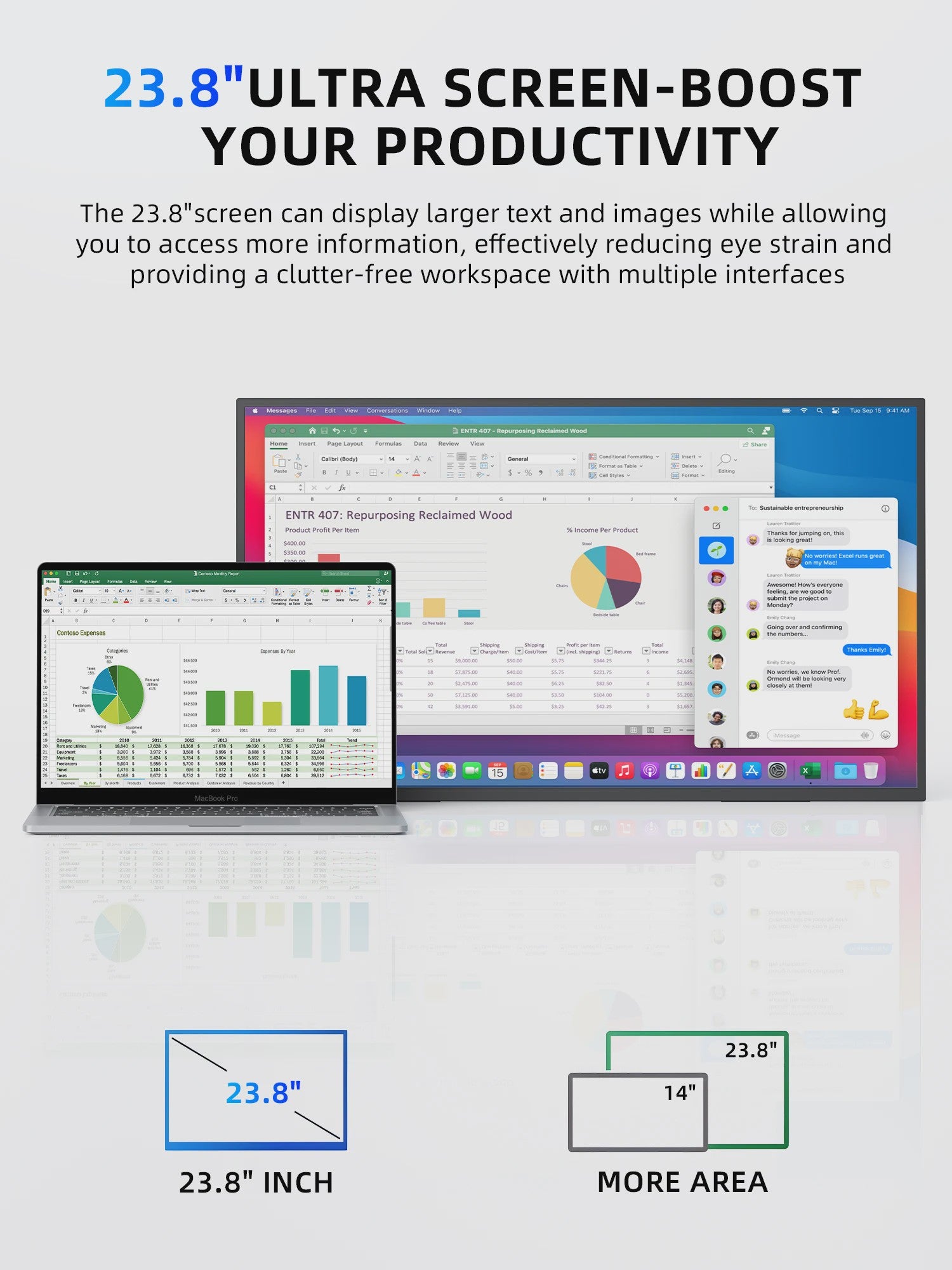Amoudo 23.8" Full HD IPS Draagbare Monitor met VESA & Standaard