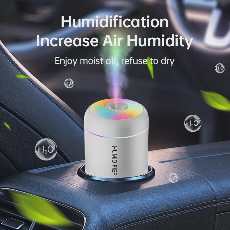 180ML Mini Luchtbevochtiger USB Aroma Diffuser met Kleurrijke Verlichting voor Auto, Huis & Slaapkamer