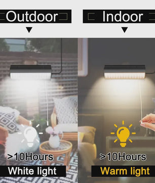Solar Lamp met Afstandsbediening voor Binnen & Buiten - Zonne-energie Tuinlamp met Trekkoord