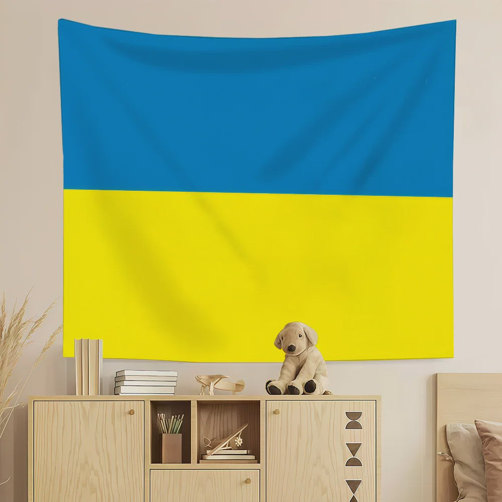 Oekraïense Vlag Wandkleed - Decoratief Tapijt voor Slaapkamer & Woonkamer