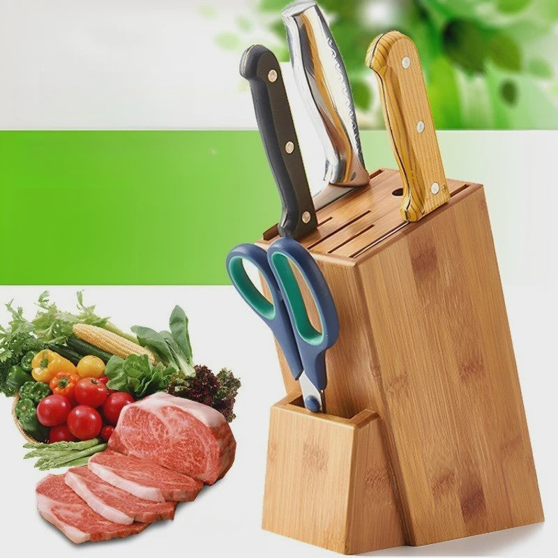 Massief Bamboe Messenblok - Keuken Organizer & Messenhouder