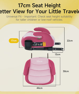 Jovikids OHHO+ Kinder Autostoel Booster - 125-150cm - Roze met Bekerhouder
