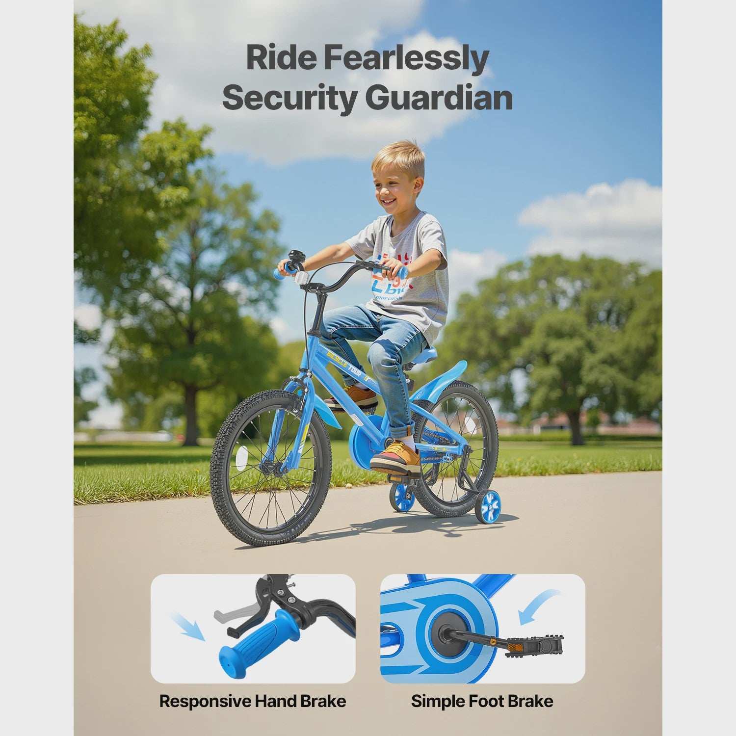 Kinderfiets BMX Stijl Blauw - 14, 16, 18 inch - Met Zijwieltjes