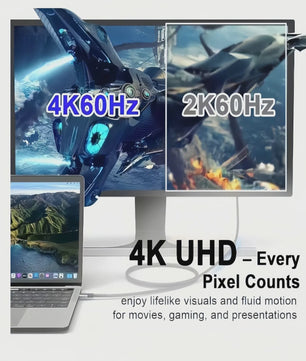 USB-C naar HDMI Kabel 4K 60Hz Ultra HD 2 Meter Gevlochten Nylon
