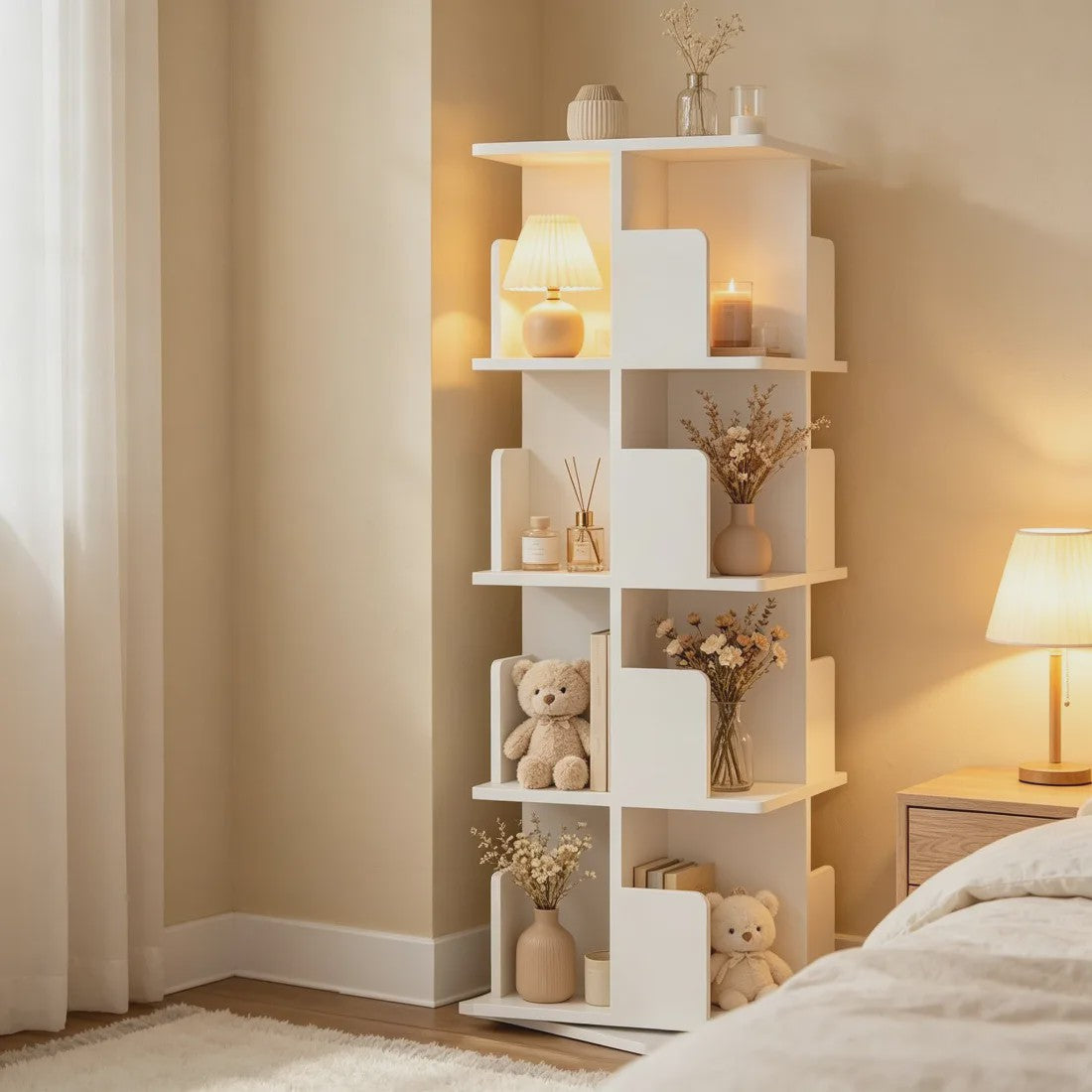 Draaibaar Boekenkastje met 5 etages - Compact & Stijlvol