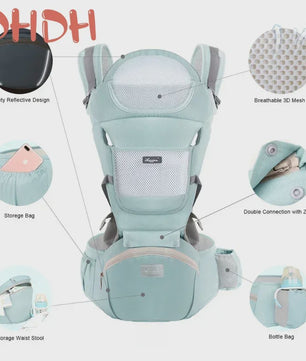 Ergonomische Baby Draagzak - 4 Seizoenen, Verstelbaar, Heupstoeltje & Multifunctioneel