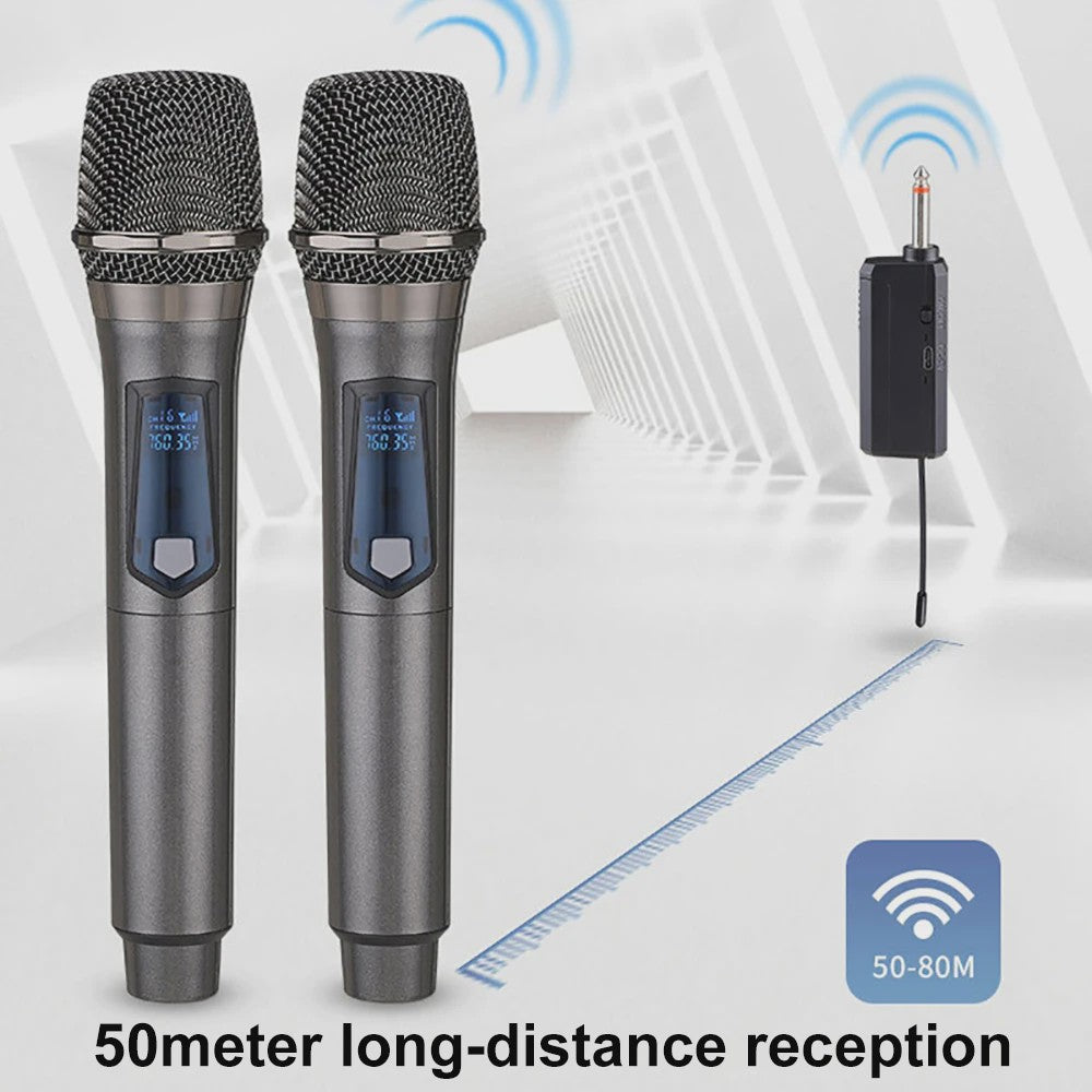 Draadloze UHF Microfoon Set - 2 Handheld Microfoons voor Karaoke, Feest, Presentatie & Vergadering