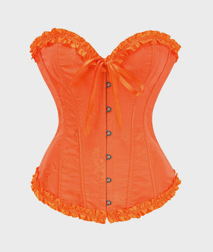 Sexy Jacquard Bustier Corset met Ruches en Push-Up Effect - Gothic Stijl