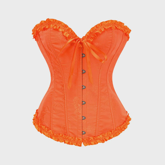 Sexy Jacquard Bustier Corset met Ruches en Push-Up Effect - Gothic Stijl