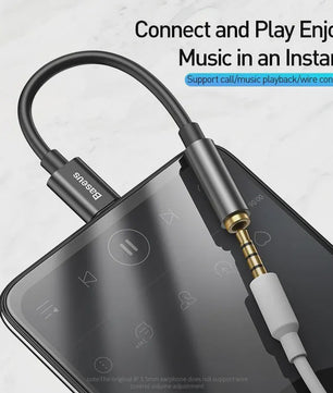 Baseus USB-C naar 3.5mm Audio Adapter Kabel - Hoge Kwaliteit Geluid voor Type-C Telefoons