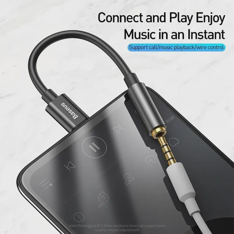 Baseus USB-C naar 3.5mm Audio Adapter Kabel - Hoge Kwaliteit Geluid voor Type-C Telefoons