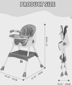 3-in-1 Baby Kinderstoel: Opvouwbaar, Draagbaar & Verstelbaar met Dubbele Plate