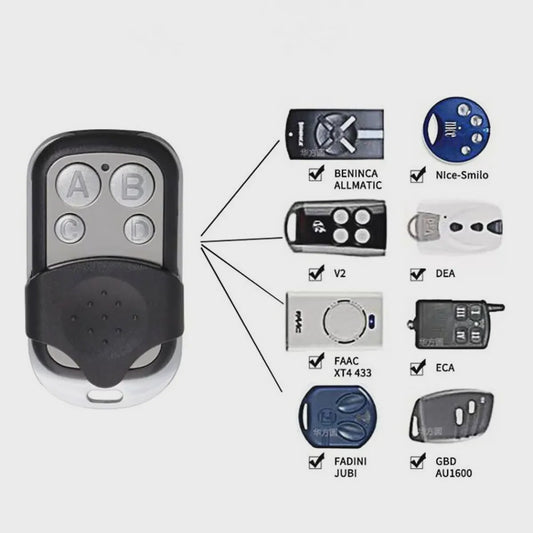 Universele 4-knops 433MHz Afstandsbediening voor Garagedeuren en Poorten - Metalen Drukknoppen