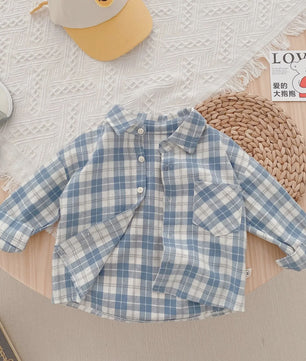 Lange Mouwen Jongens Shirt in Plaid Katoen - Perfect voor de Lente (1-4 Jaar)