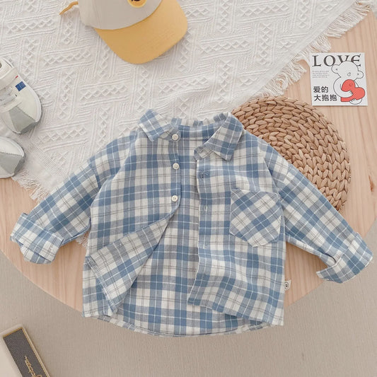 Lange Mouwen Jongens Shirt in Plaid Katoen - Perfect voor de Lente (1-4 Jaar)