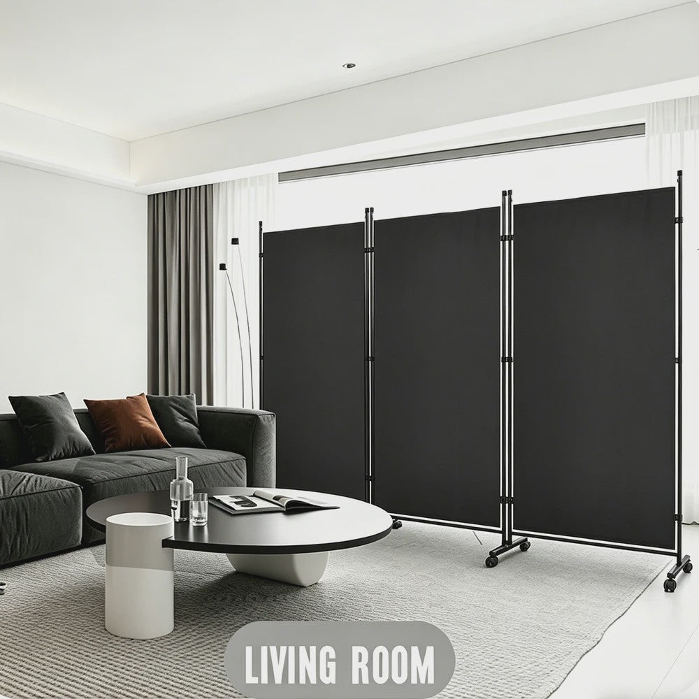 3-delig Vrijstaand Kamerscherm 259x182cm - Opvouwbaar Privacy Scherm voor Binnen & Buiten