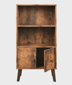 Rustieke Boekenkast met Deuren - 3 Niveaus - Vintage Design