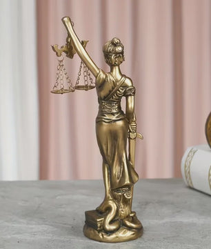 Retro Justitia Beeld - Gerechtigheidssymboliek voor Kantoor en Thuis