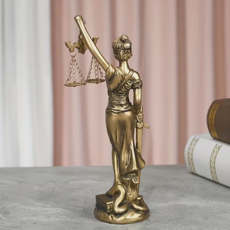 Retro Justitia Beeld - Gerechtigheidssymboliek voor Kantoor en Thuis
