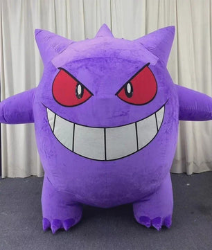 Opblaasbaar Gengar Mascotte Kostuum voor Volwassenen - Paars Feestpak