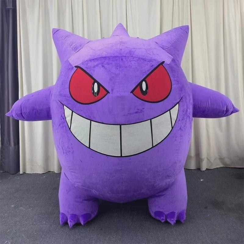 Opblaasbaar Gengar Mascotte Kostuum voor Volwassenen - Paars Feestpak
