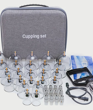 Professionele Cupping Set met 24 Cups, Pomp & Gids - Ontspanning & Massage