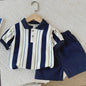 Zomerse Jongens Set: Gestreept Poloshirt & Short - Katoen