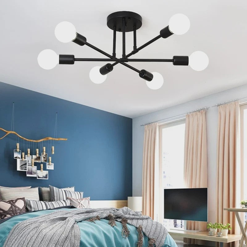 Nordic Stijl Plafondlamp Zwart/Goud - Minimalistische Hanglamp voor Slaapkamer & Woonkamer