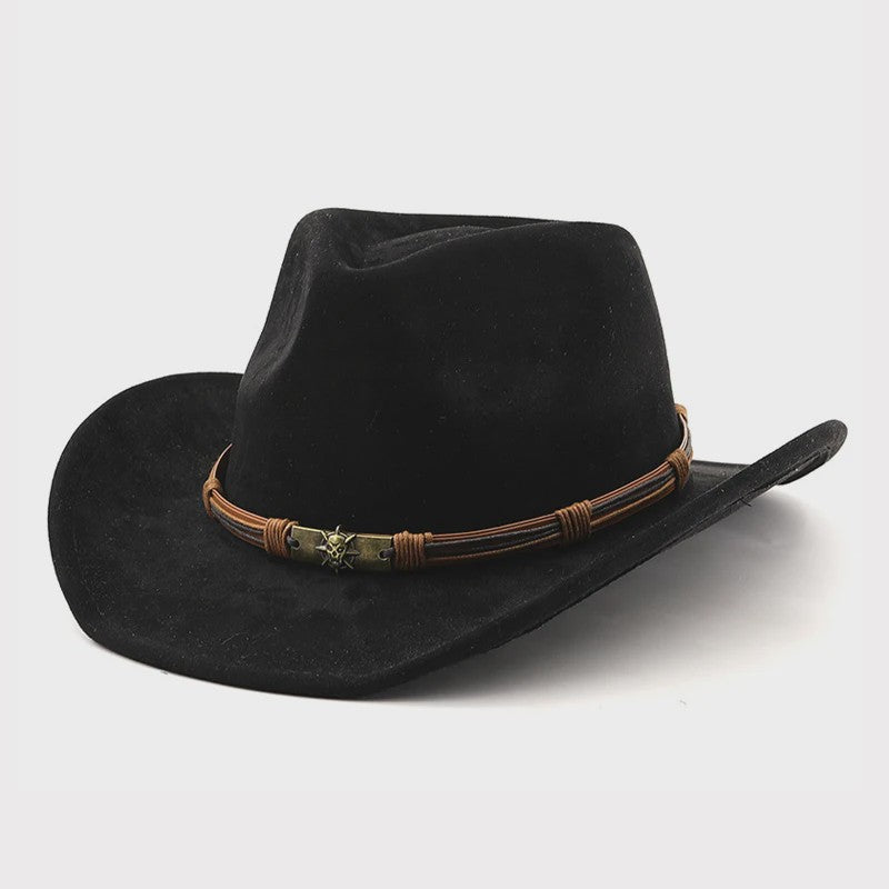 Vintage Suède Western Cowboyhoed voor Heren en Dames - Stijlvolle Jazz Hoed voor Outdoor en Reizen