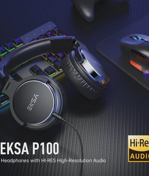 EKSA P100 Professionele Studio Koptelefoon - Hi-Res DJ Monitor Headset met Microfoon & 3.5/6.35mm Jack