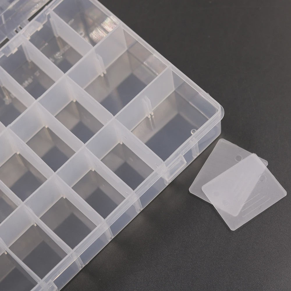 Opbergdoos 24 Vakjes voor Borduur- en Knutselgaren - Transparant Plastic Organizer