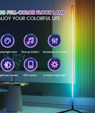 Moderne RGB LED Hoeklamp met Muziek Sync & 16 Miljoen Kleuren - Slim & Sfeervol