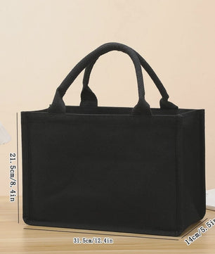 Ruime Zwarte Canvas Tote Bag - Handige Shopper voor Dames en Heren
