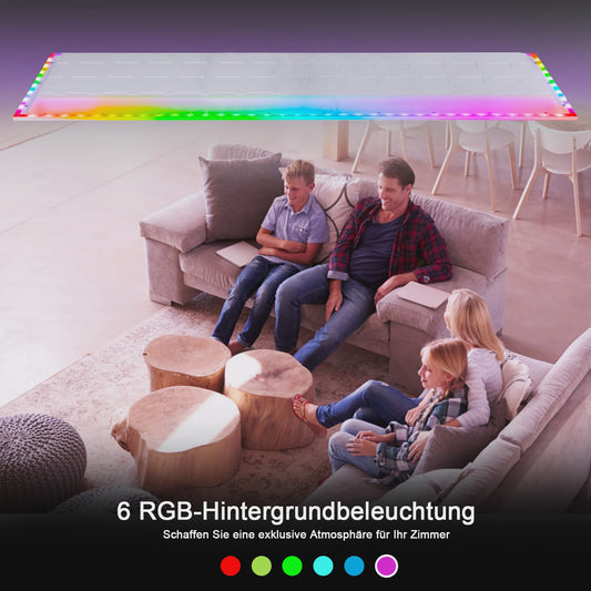 RGB LED Plafondpaneel 120x30cm - 40W, 4400LM, Dimbare Kleurtemperatuur & RGB Achtergrondverlichting met Afstandsbediening