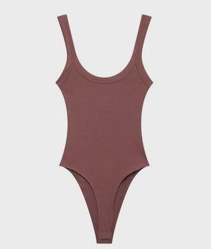 Dames Rib Gebreide Bodysuit met O-hals en Drukknoopsluiting - Comfortabel & Stijlvol
