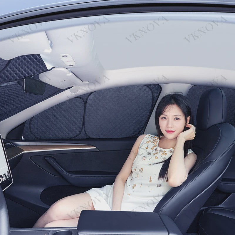 Set Zonneschermen voor Tesla Model 3/Y (2017-2025) - Privacy & UV Bescherming