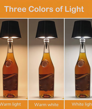 Draadloze Fles Tafellamp met USB, Touch Control & 3 Kleuren - Sfeervolle Verlichting