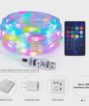 Slimme LED Kerstverlichting met Afstandsbediening & Bluetooth - USB Feestverlichting voor Binnen & Buiten